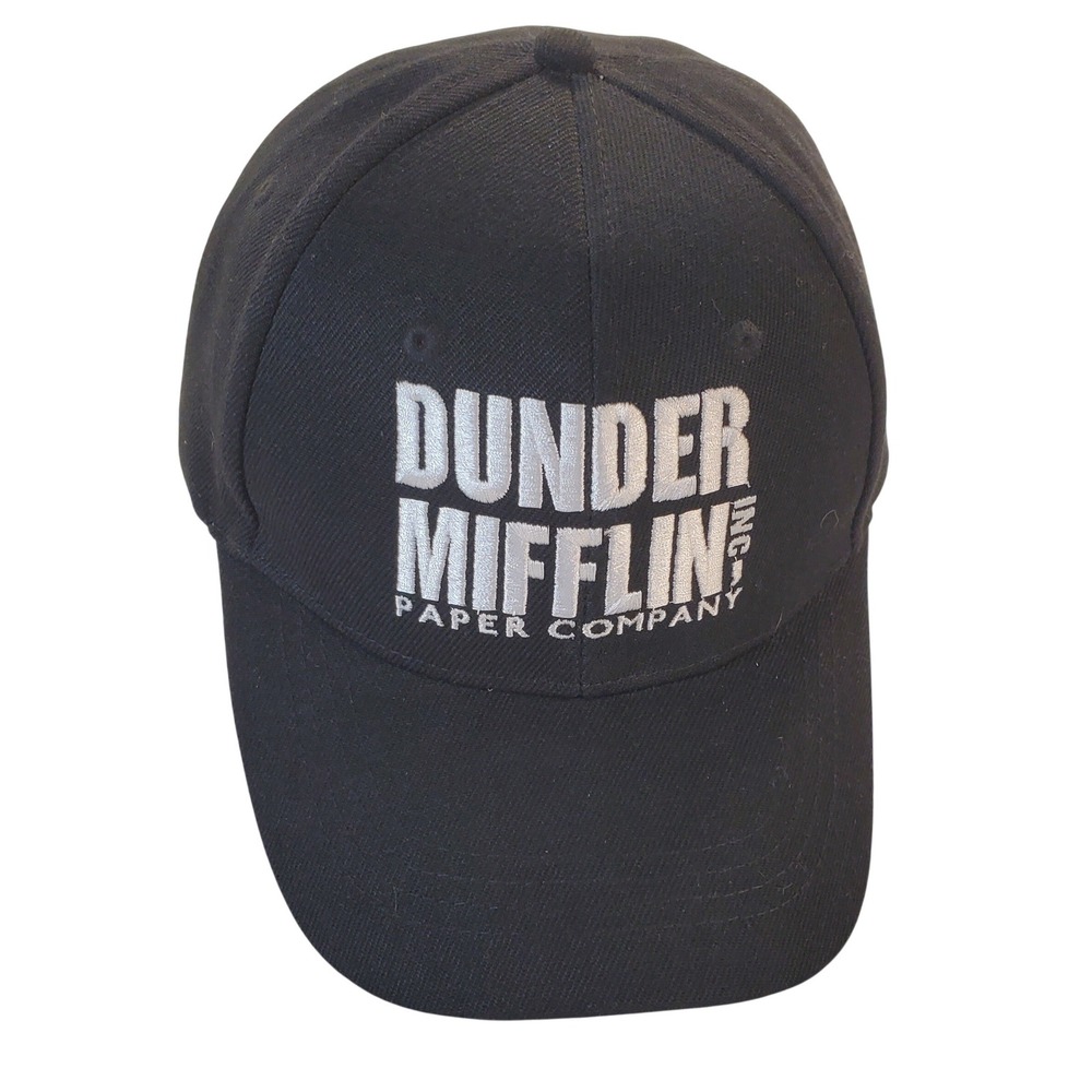 The Office Dunder Mifflin Paper Company Baseball Cap Hat Black Adjustable Strap